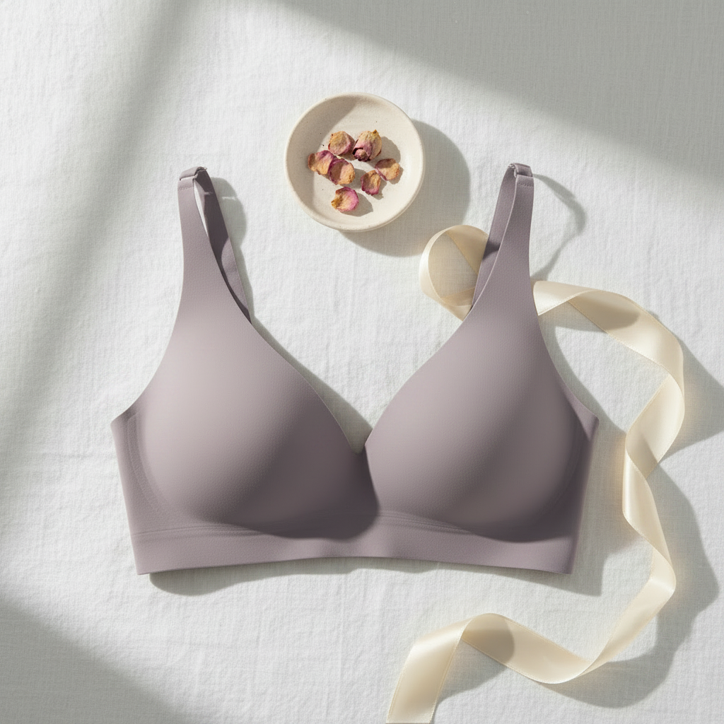 Velvet Dream Push-Up Bralette - Purple Gray flat lay